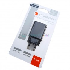 Зарядка для телефона Atomic U400, 2 выхода USB, черный