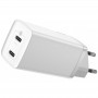 Зарядка на Айфон Baseus GaN2 Lite Quick Charger C+C 65W EU, белый