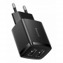Зарядка телефона на 2 USB, Baseus CCXJ010201, черный