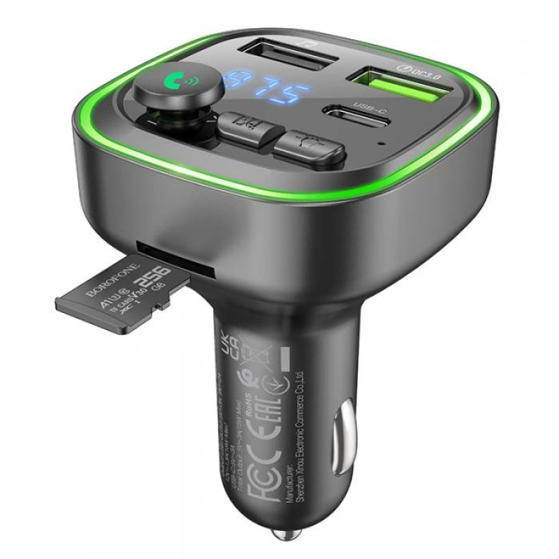 FM модулятор / зарядка в машину Borofone BC48 PD18W+QC3.0 FM модулятор / зарядка в машину Borofone BC48 PD18W+QC3.0