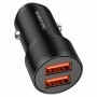 Зарядка для телефона в машину 2 USB Borofone BZ19, черный Зарядка для телефона в машину 2 USB Borofone BZ19, черный