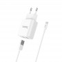 Micro USB зарядное для телефона Hoco C62A (Micro кабель), белый
