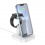 Беспроводное сетевое зарядное / 3 в 1 / для iPhone, Apple Watch, AirPods / Hoco CW43, белый Беспроводное сетевое зарядное / 3 в 1 / для iPhone, Apple Watch, AirPods / Hoco CW43, белый