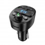 FM модулятор / зарядка в машину Hoco DE6 (2USB+Type-C) цвет: черный