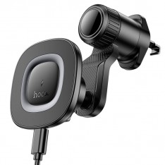 Магнитный держатель для телефона в машину с беспроводной зарядкой Hoco HW30