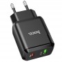 Быстрая зарядка для телефона / блок PD (Type-C) QC3.0 (USB)  Hoco N5, черный