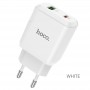 Быстрая зарядка для телефона / блок PD (Type-C) QC3.0 (USB)  Hoco N5, белый