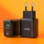 Быстрая зарядка для телефона / блок PD (Type-C) QC3.0 (USB)  Hoco N5, черный