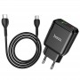 Быстрая PD-зарядка 20W с кабелем Type-C - Type-C Hoco N5, черный