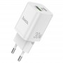 Сетевое зарядное Hoco N13 PD 30W + USB QC3.0, белый