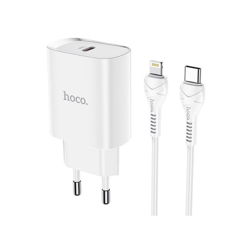 Быстрая зарядка Type-C для iPhone, hoco N14 белый
