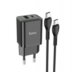 Зарядное устройство USB QC /PD 20W + кабель Type C, Hoco N28 черный