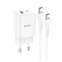 Зарядное устройство USB QC /PD 20W + кабель Type C , Hoco N28 белый