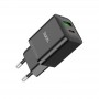 Зарядное устройство USB QC + PD 20W , Hoco N28 черный