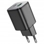 Сетевое зарядное Hoco N41 PD 20W + USB QC3.0, черный