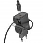 Сетевое зарядное Hoco N60 PD 20W, набор с кабелем Type-C - Type-C, черный