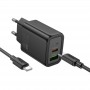 Сетевое зарядное Hoco N63 PD 30W, с кабелем Type-C, черный