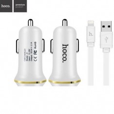 Hoco Z1 c кабелем USB-Lightning (для iPhone, iPad) автомобильная зарядка белый