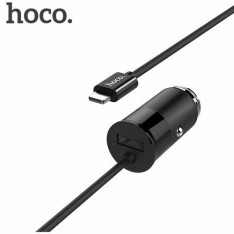 Hoco Z17 3.1A автомобильное скоростное зарядное устройство с кабелем Lightning чёрный