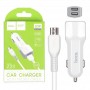 Автомобильная зарядка для андроид Hoco Z23 + кабель Micro, белый