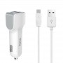 Автомобильная зарядка для андроид Hoco Z23 + кабель Micro, белый
