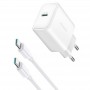 Сетевое зарядное Joyroom JR-TCF24 30W PD Charger, набор с кабелем Type-C - Type-C, белый