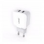 Зарядка для  Айфон  с двумя USB выходами LDNIO A2202 с кабелем lightning, ток 2,1A, белое