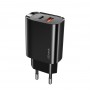 телефон зарядка USAMS US-CC121 T35 1 USB 1 Type-C QC 3 .0 PD 3.0, 20W, черный