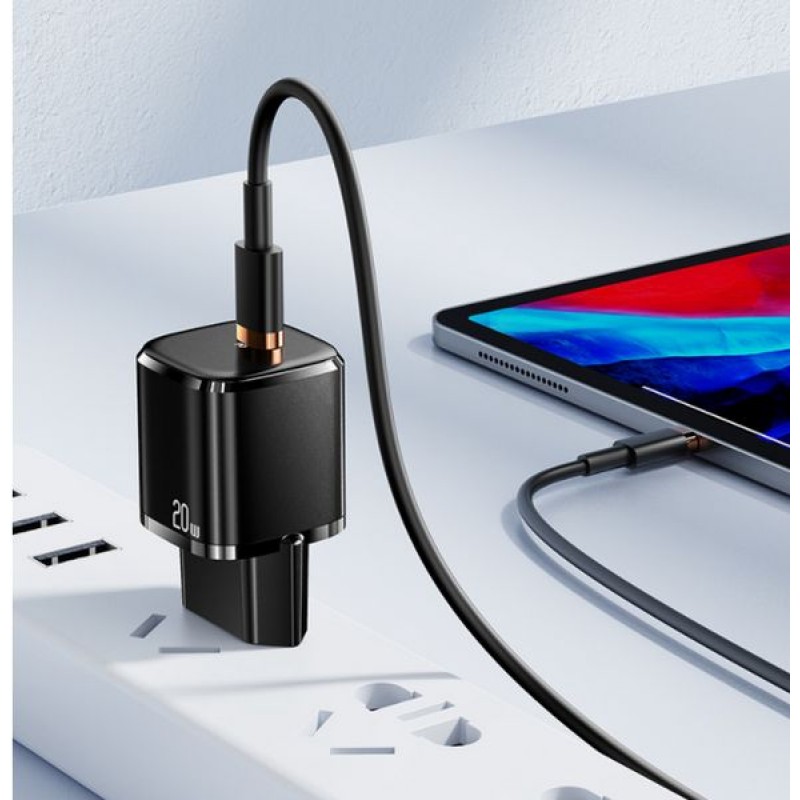 Зарядка на айфон 12 USB mini PD USAMS T36 1 Type-C PD 3.0, 20W, черный ...