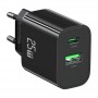 Сетевое зарядное USAMS 25W Dual-Port Fast Charger A+C черное арт.CC315TC01