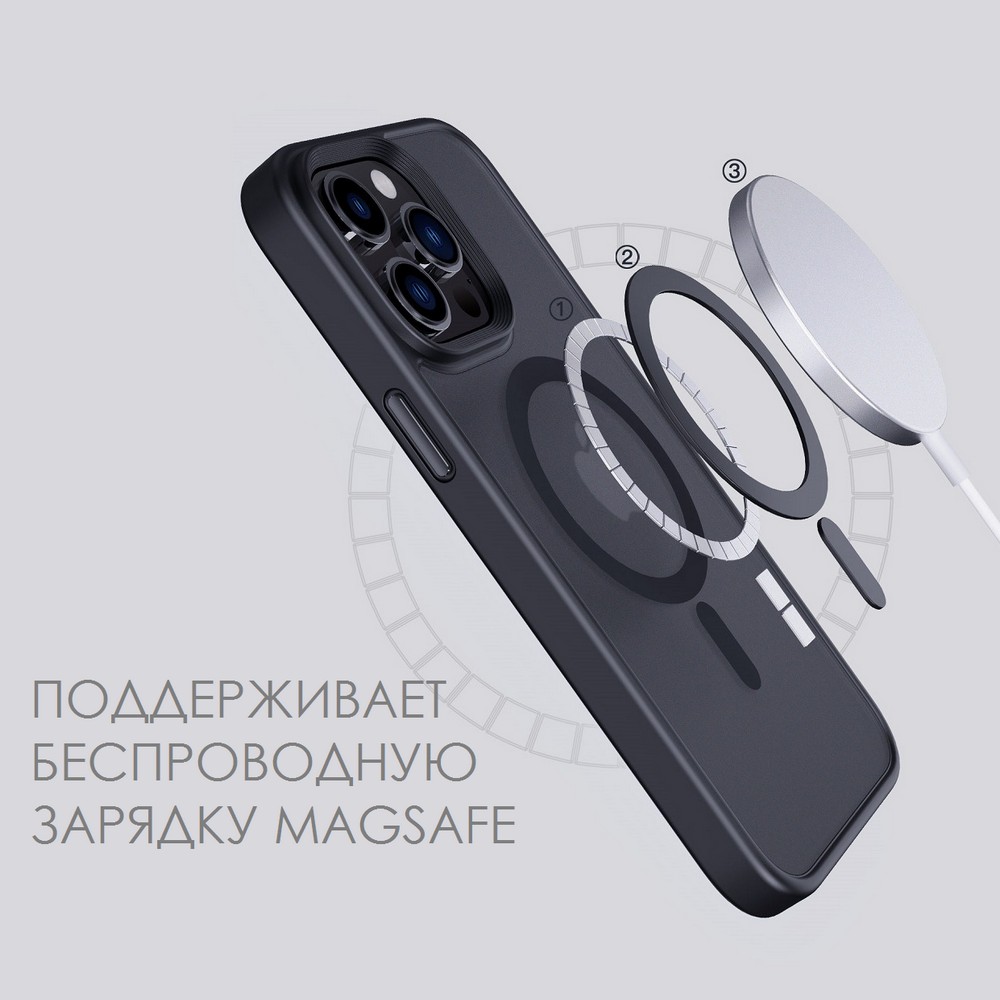 Чехол Iphone 15 pro матовый черный/ купить оригинальный чехол iphone 15 pro  в Минске